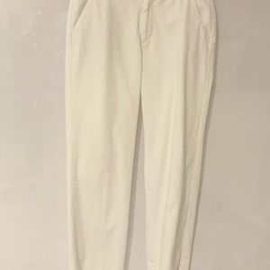 Calvin Klein White Cotton Twill Pants